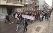 Manifestation d'étudiants dans les rues de Liège